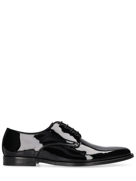 dolce gabbana derby buckle shoes|Glossy patent leather derby shoes.